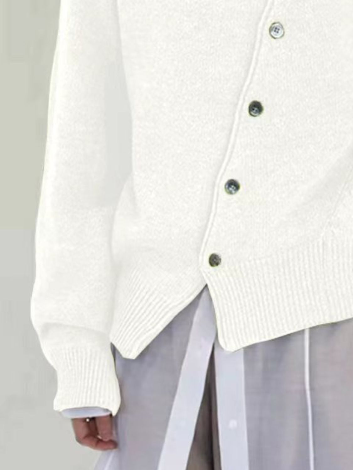 Drop Shoulder Buttoned Cardigan