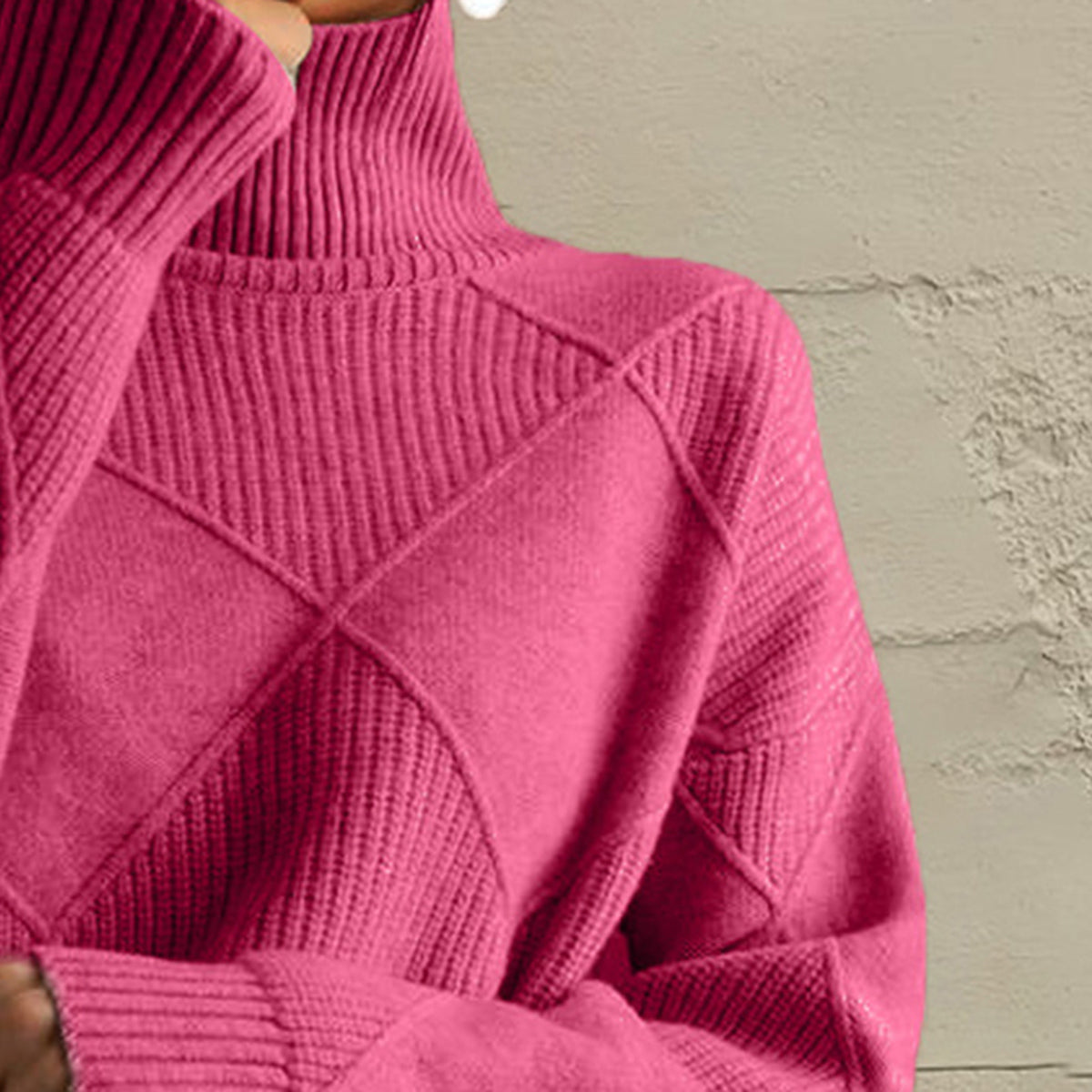 Geometric Turtleneck Sweater