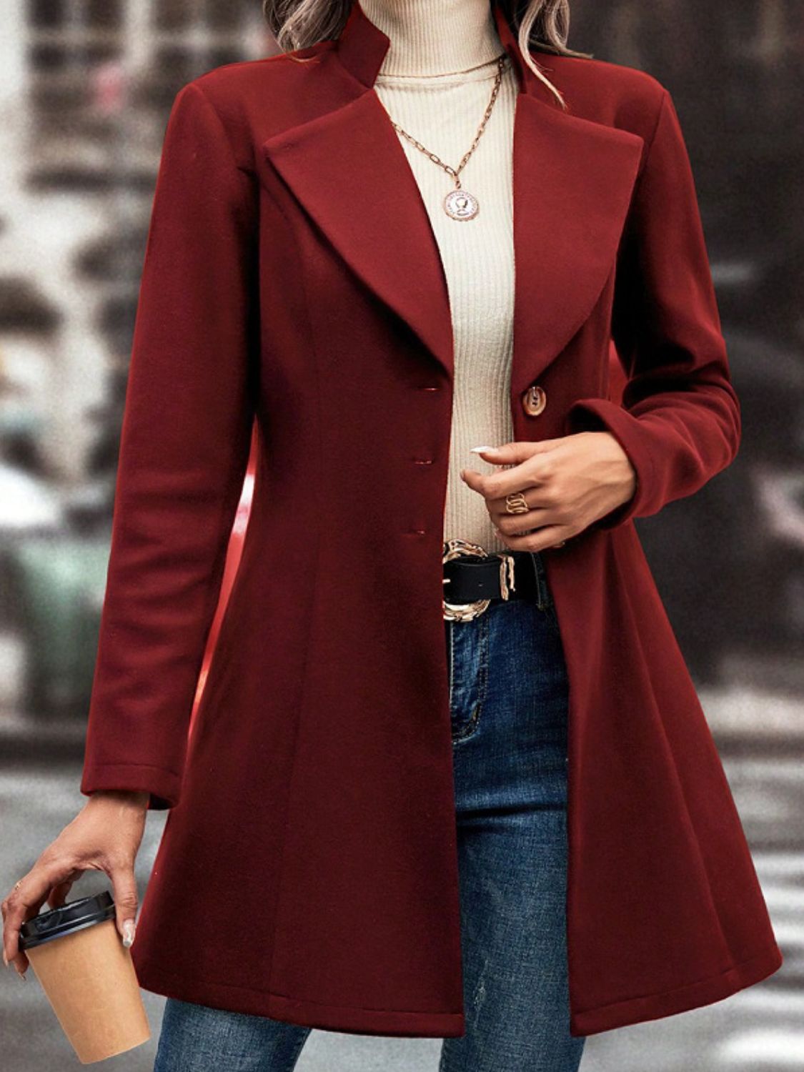 Collared Neck Coat