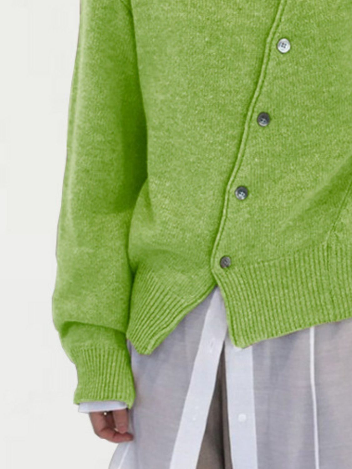 Drop Shoulder Buttoned Cardigan