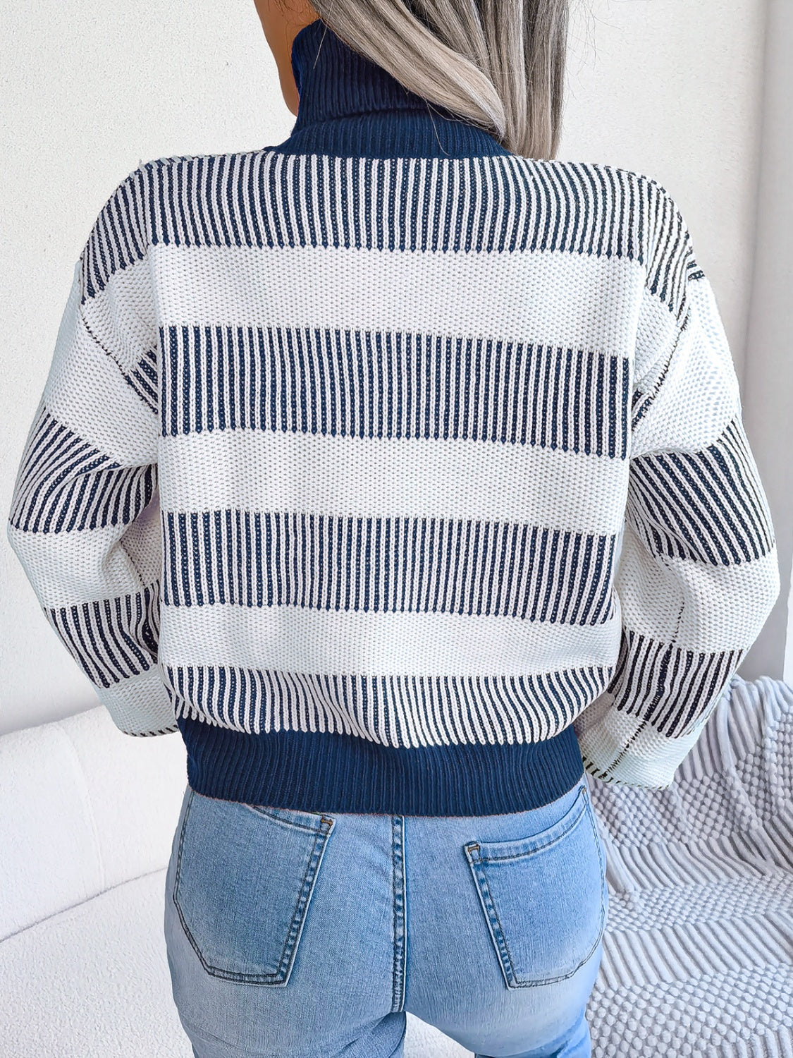 Striped Turtleneck Sweater