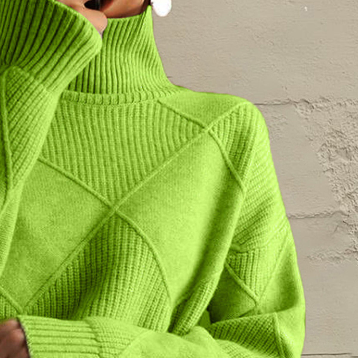 Geometric Turtleneck Sweater
