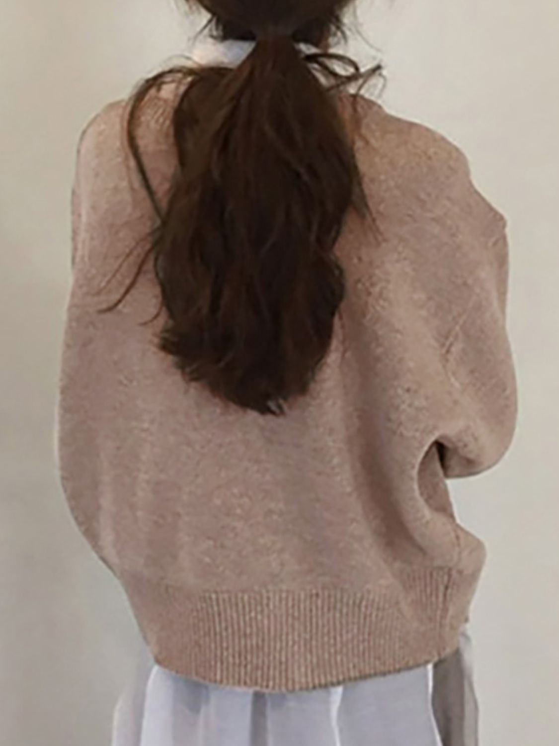Drop Shoulder Buttoned Cardigan