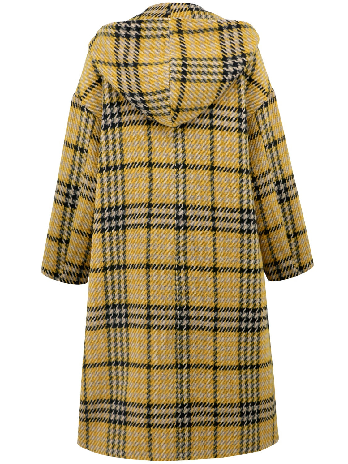 Mustard Plaid Longline Coat