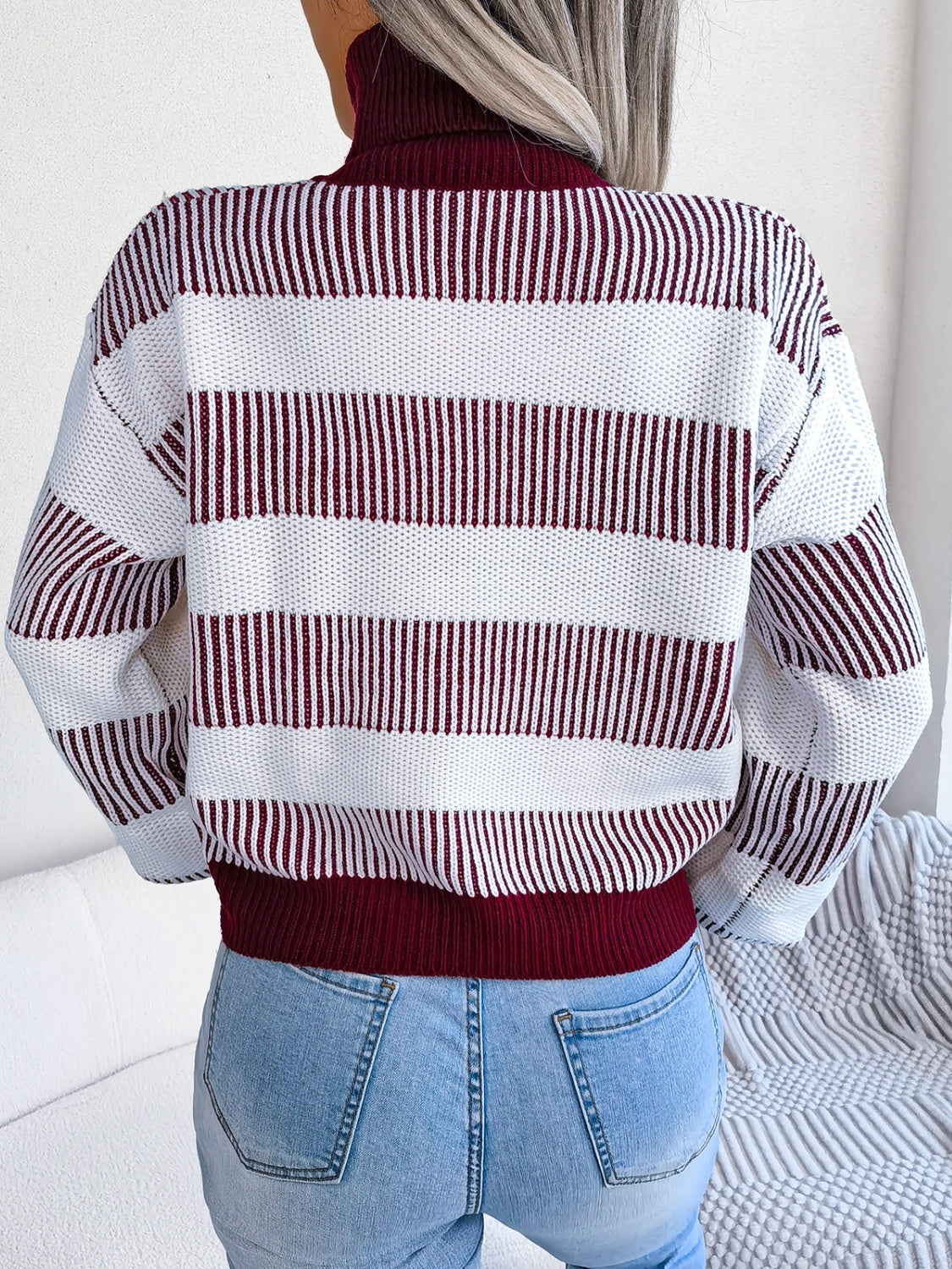 Striped Turtleneck Sweater