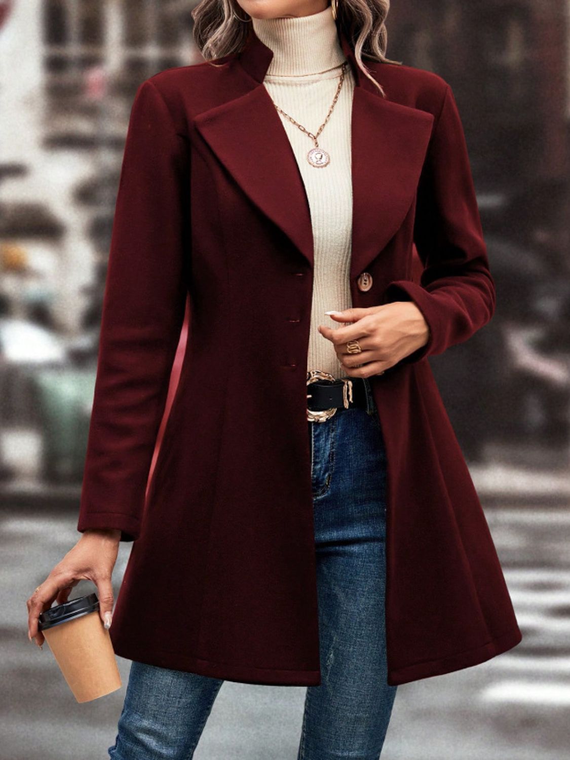 Collared Neck Coat