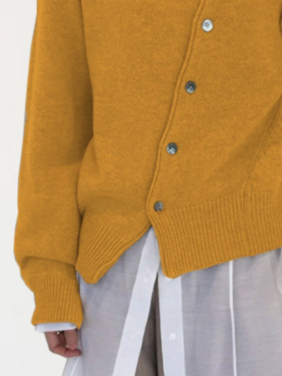 Drop Shoulder Buttoned Cardigan