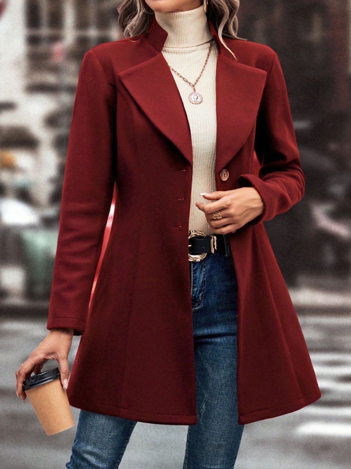 Collared Neck Coat