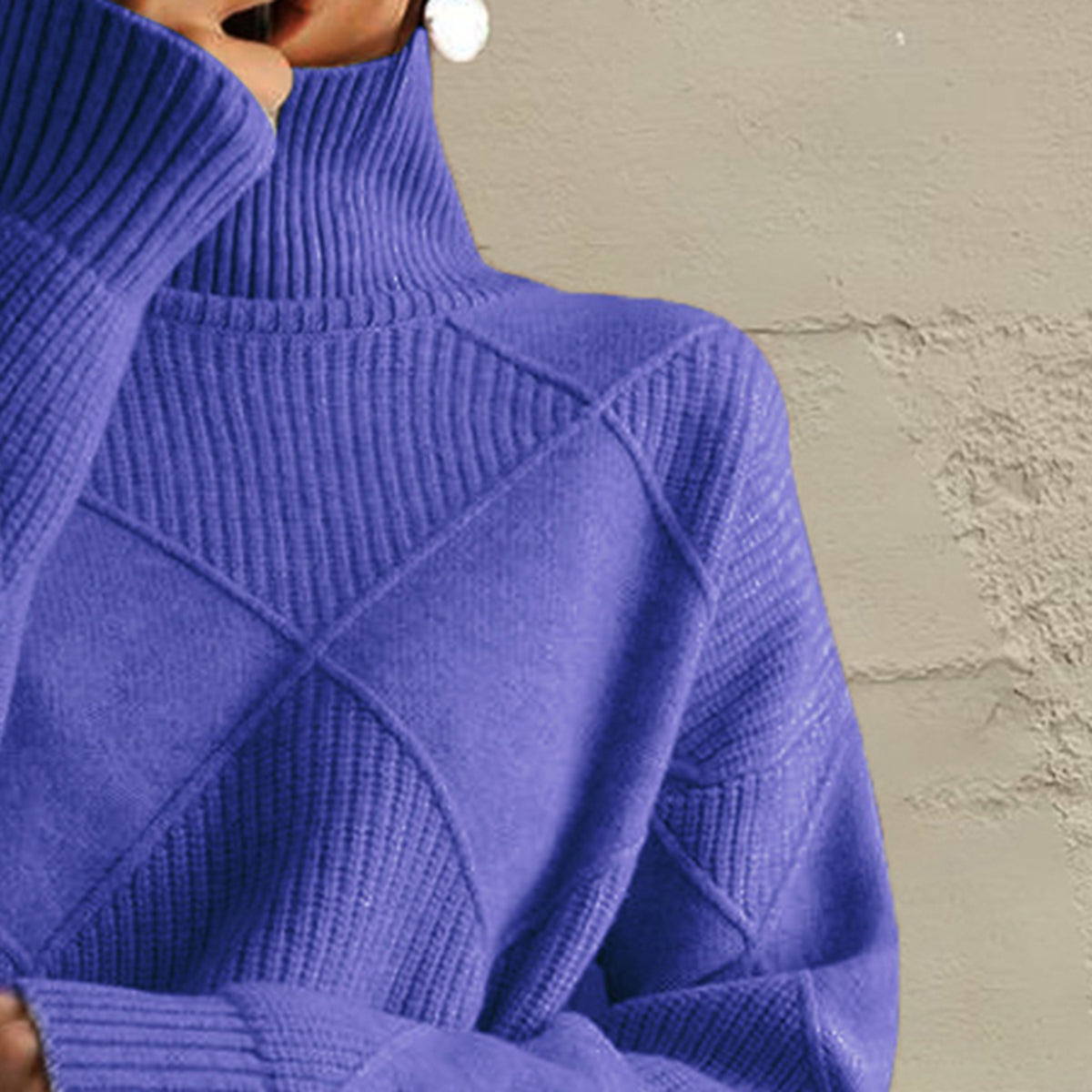 Geometric Turtleneck Sweater