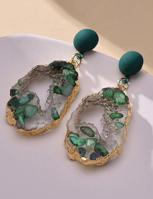 Green and Golden Earrings