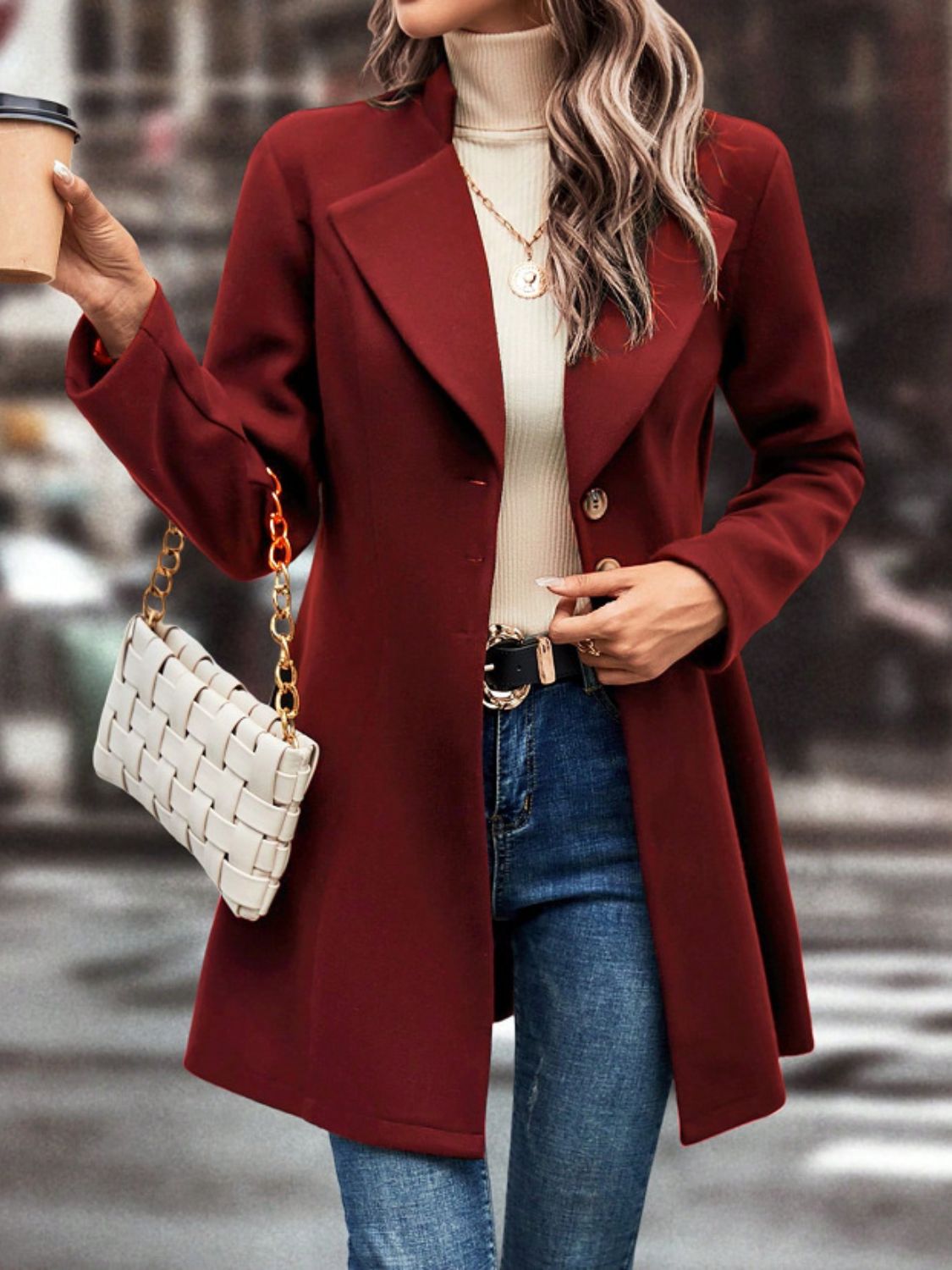 Collared Neck Coat