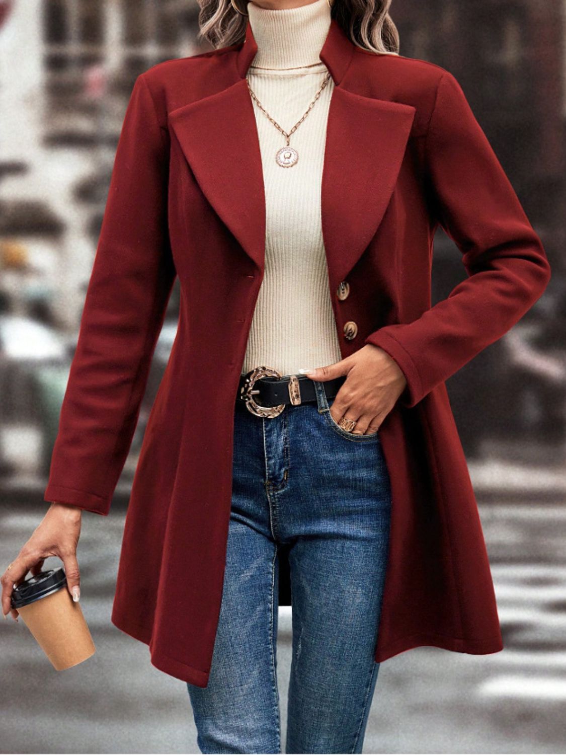 Collared Neck Coat