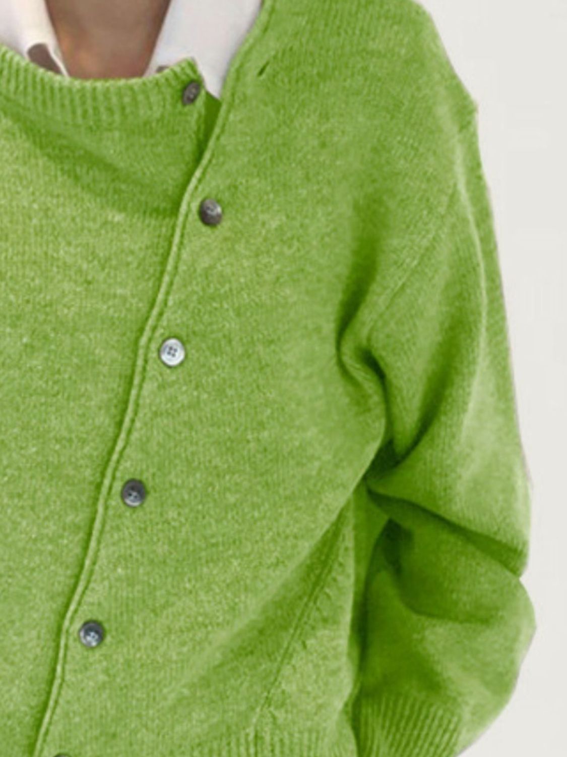 Drop Shoulder Buttoned Cardigan