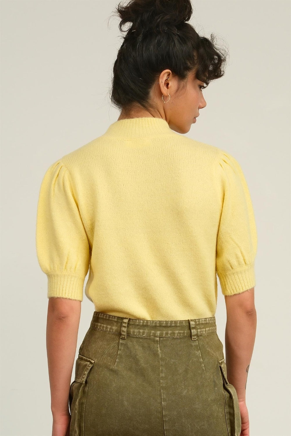 Lemon Puff Sleeve Sweater