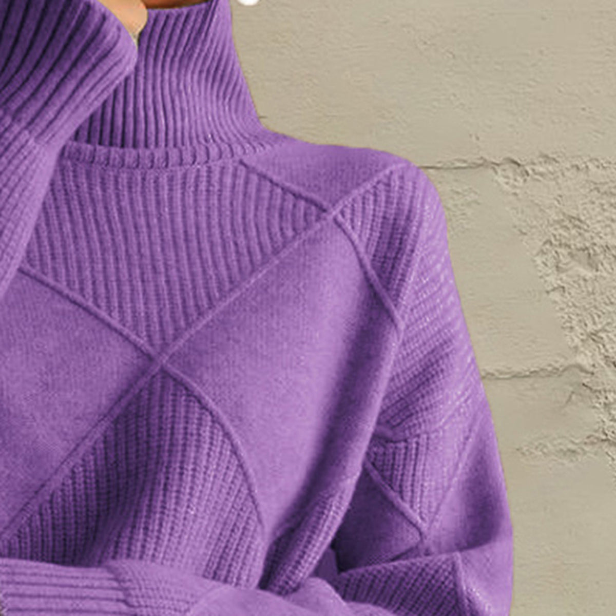 Geometric Turtleneck Sweater