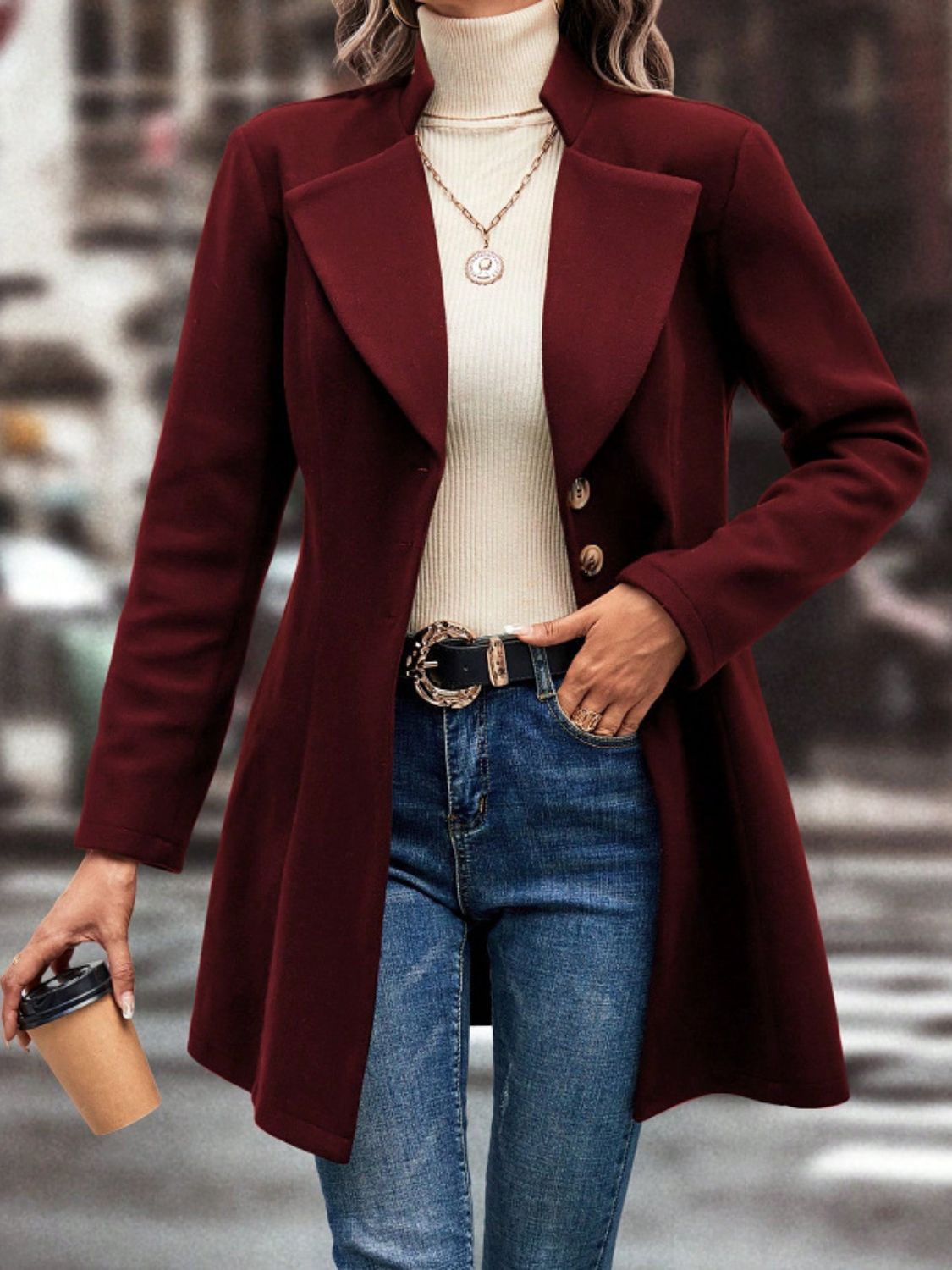 Collared Neck Coat
