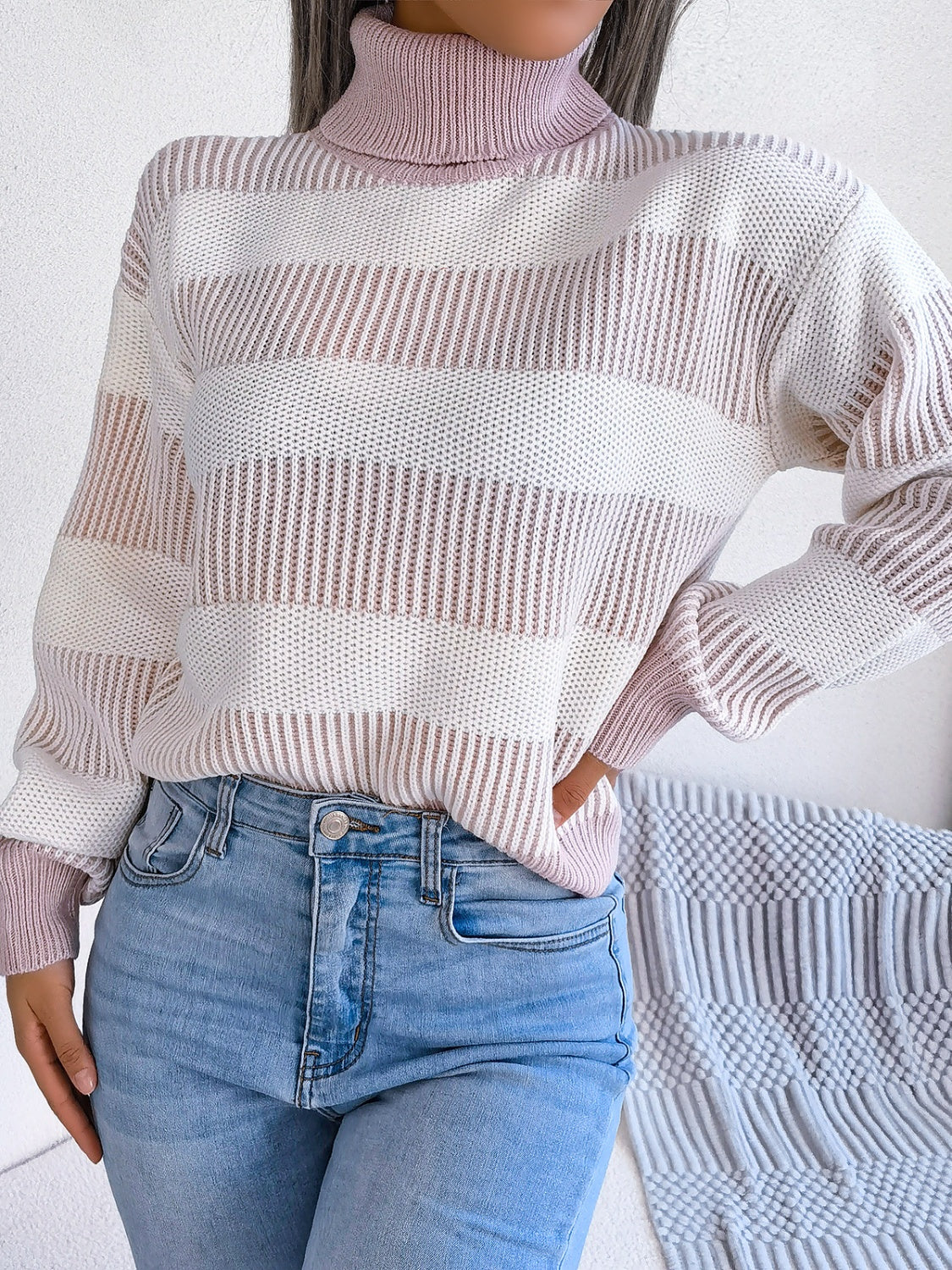 Striped Turtleneck Sweater