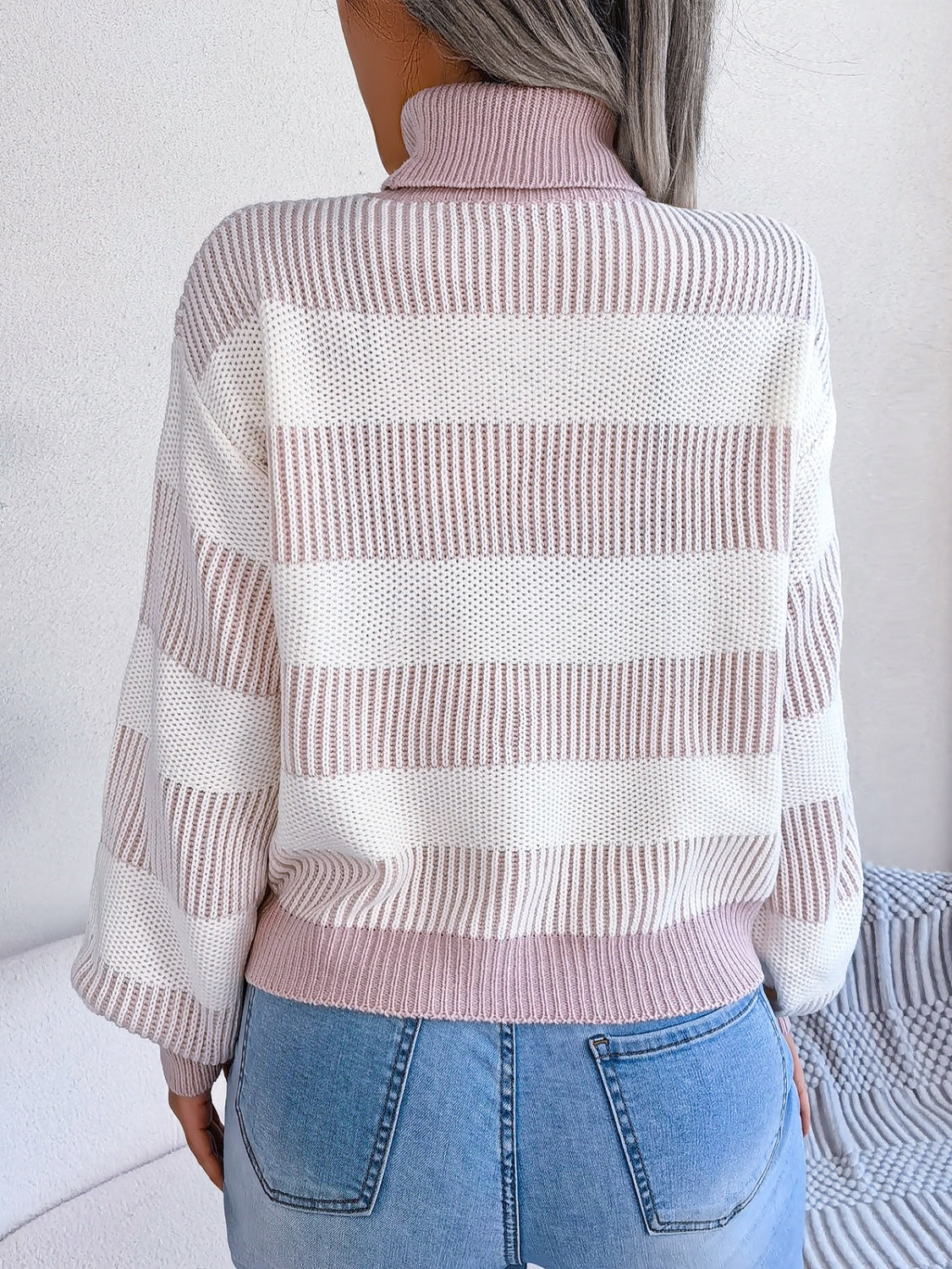 Striped Turtleneck Sweater