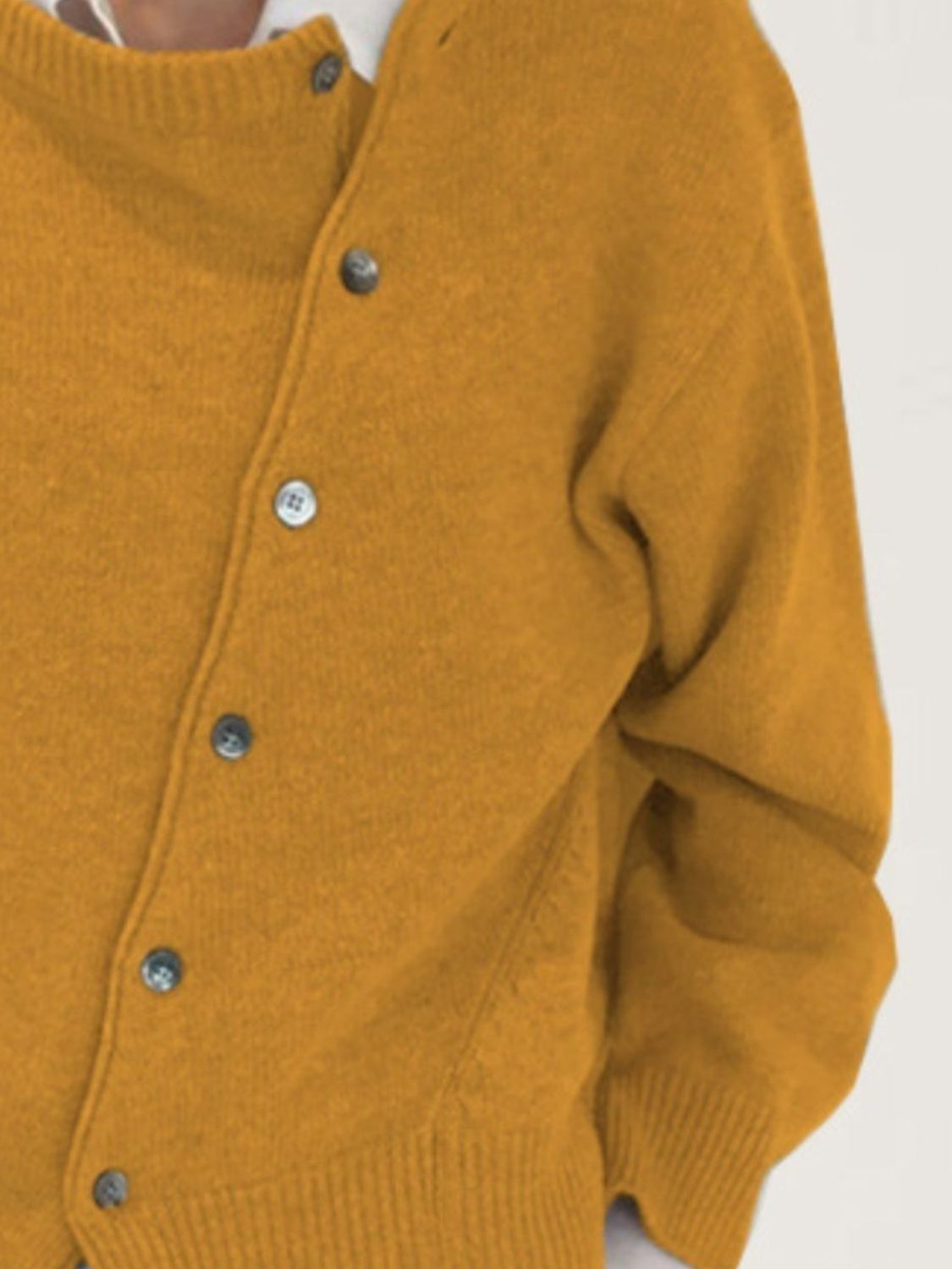 Drop Shoulder Buttoned Cardigan