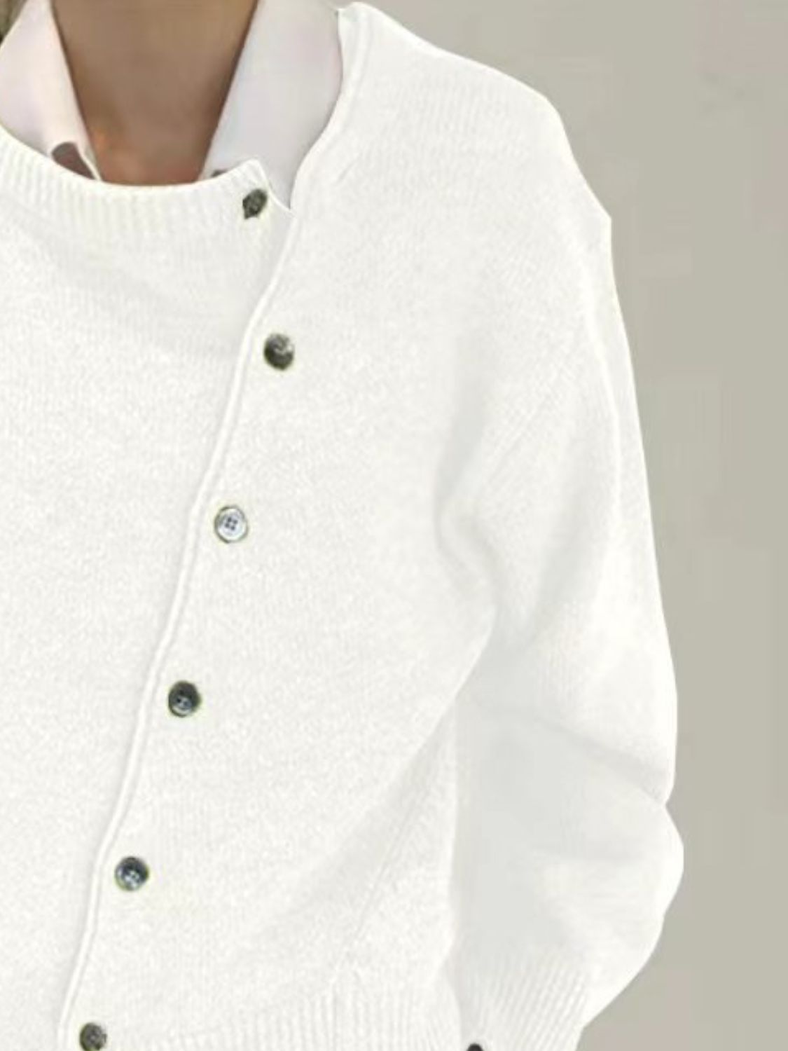 Drop Shoulder Buttoned Cardigan