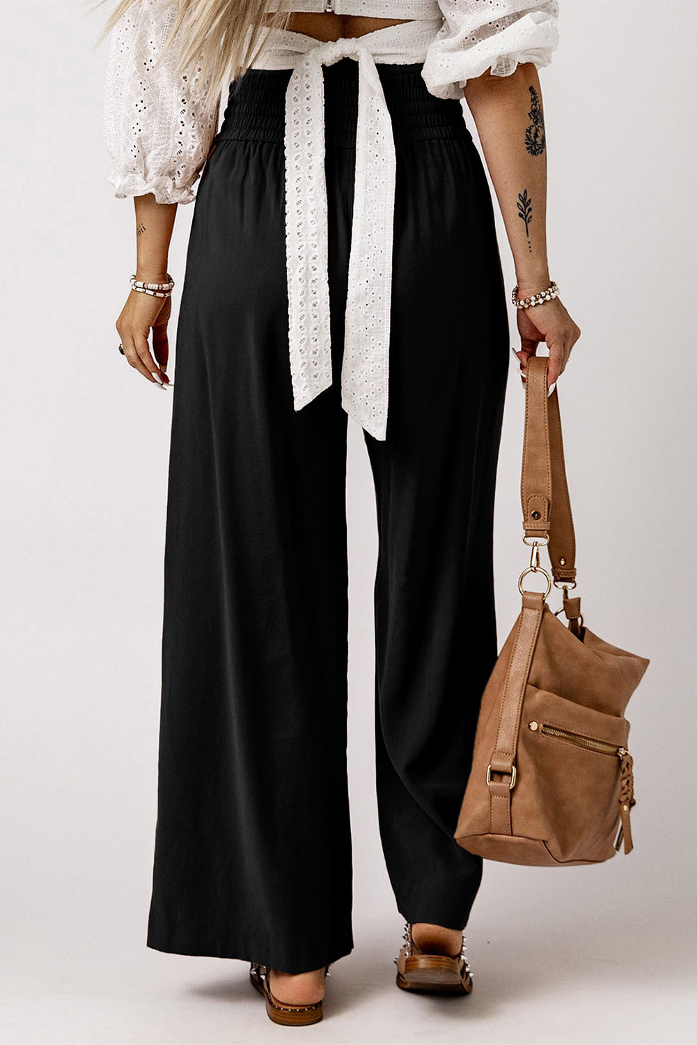 Drawstring Wide Leg Pants