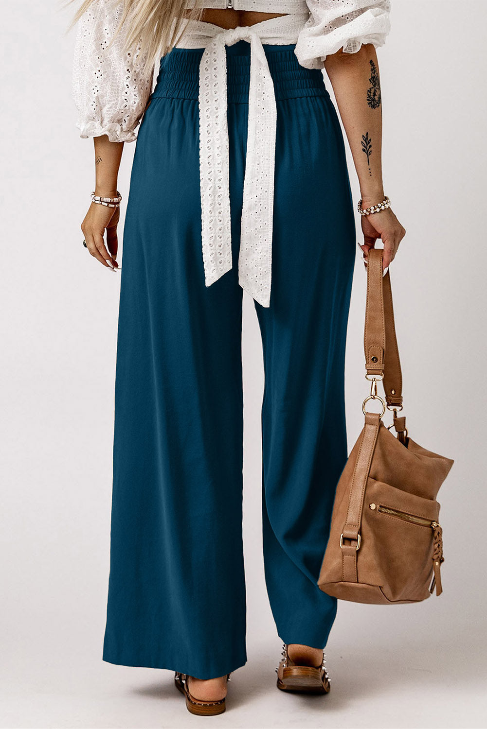 Drawstring Wide Leg Pants