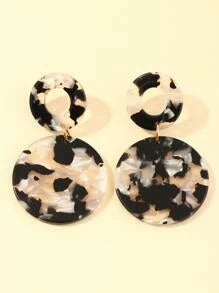 Black Two Tone Earrings