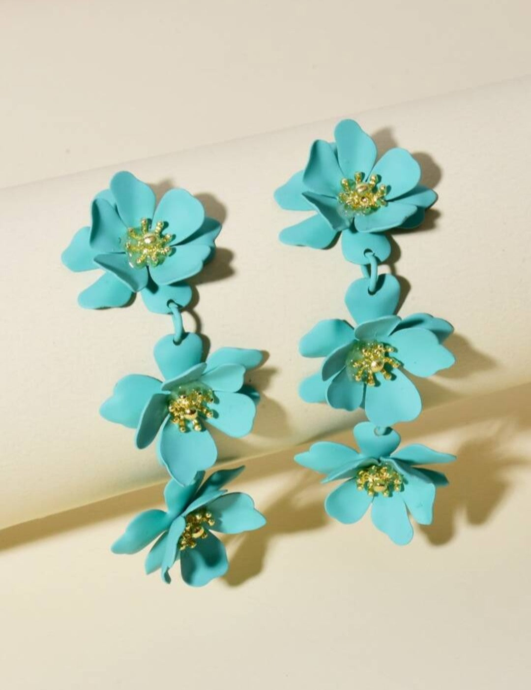 Turquoise Floral Teardrops