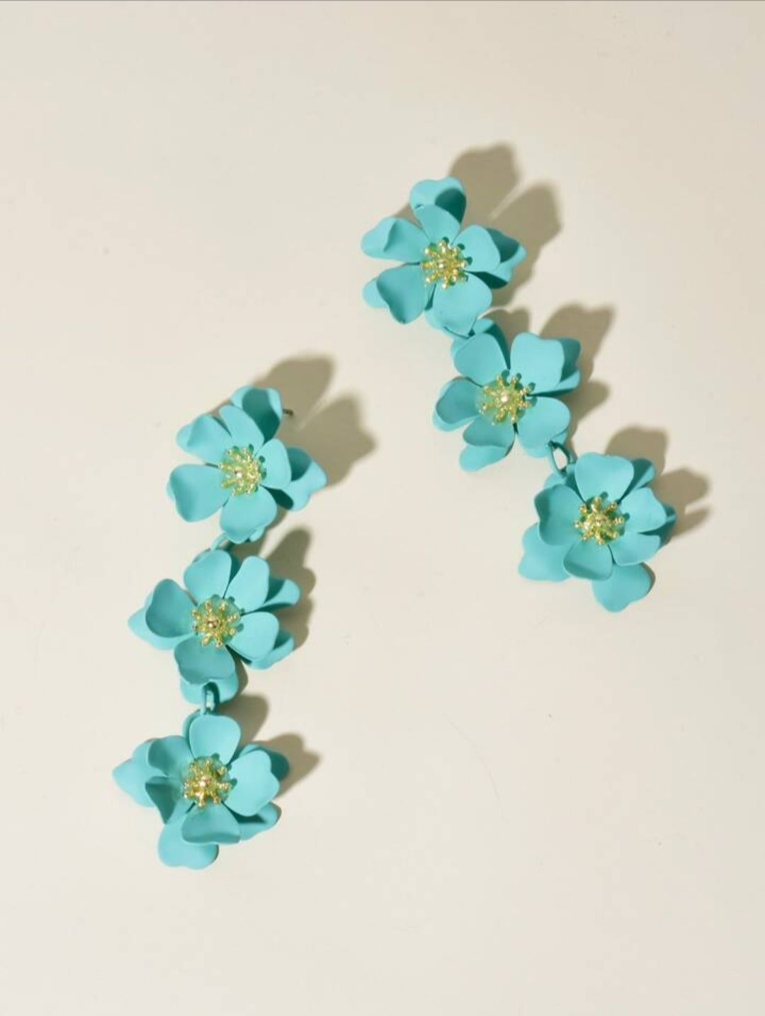 Turquoise Floral Teardrops