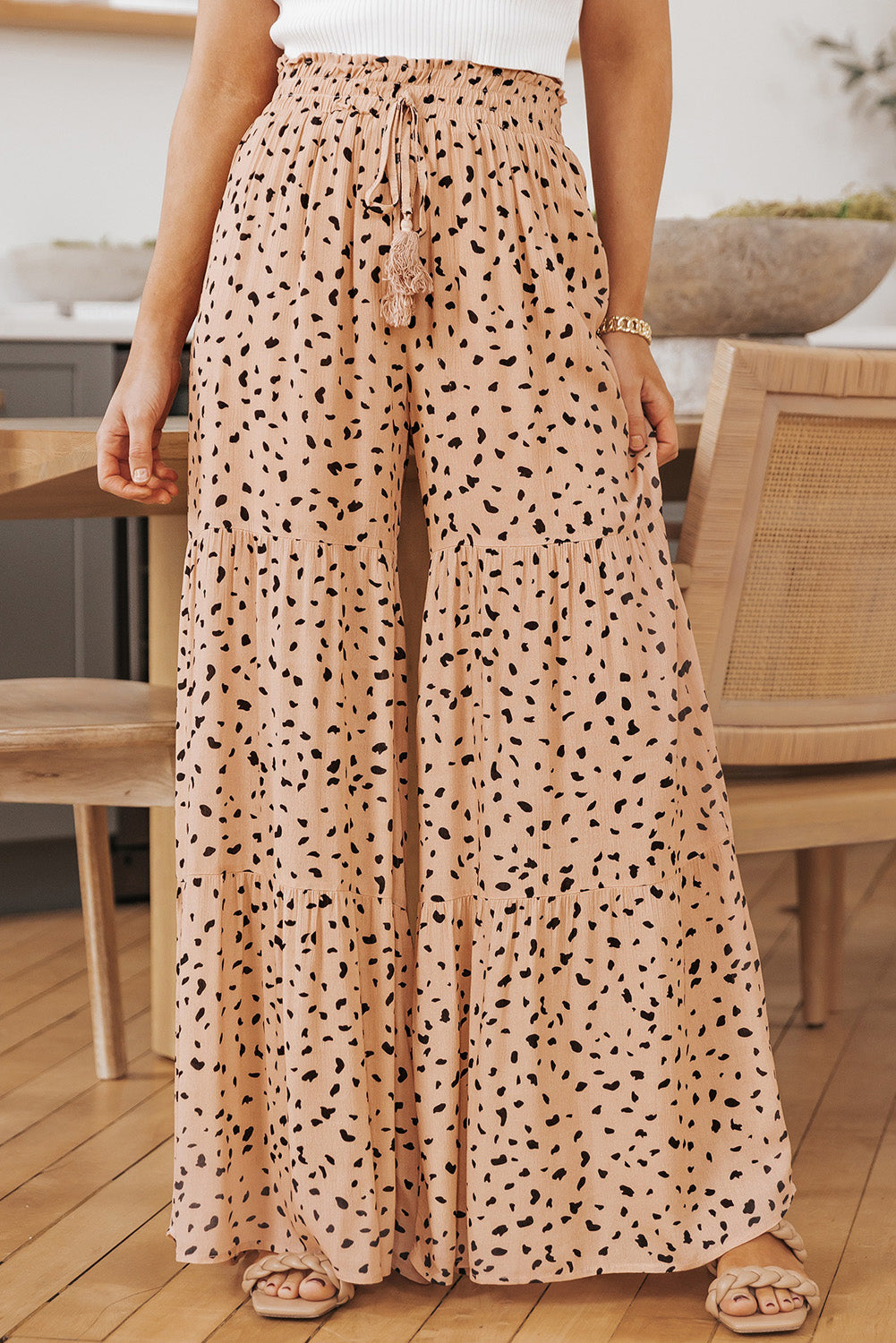 Animal Print Wide Leg Pants