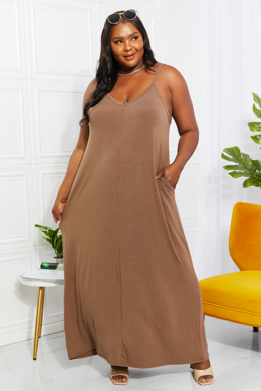 Beach Vibes Maxi Dress in Mocha